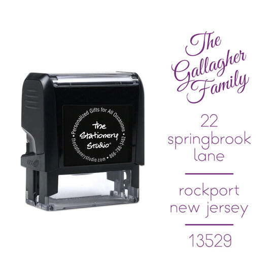 The Gallagher Family Vertical Address Self Inking Stamper